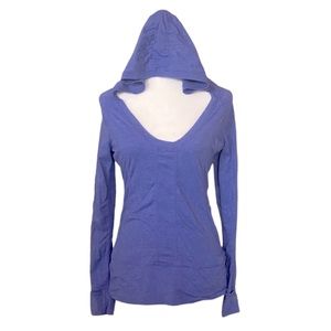 NEW! ZELLA Athletic Sweatshirt Lightweight V-Neck Pullover Hooded Purple Small